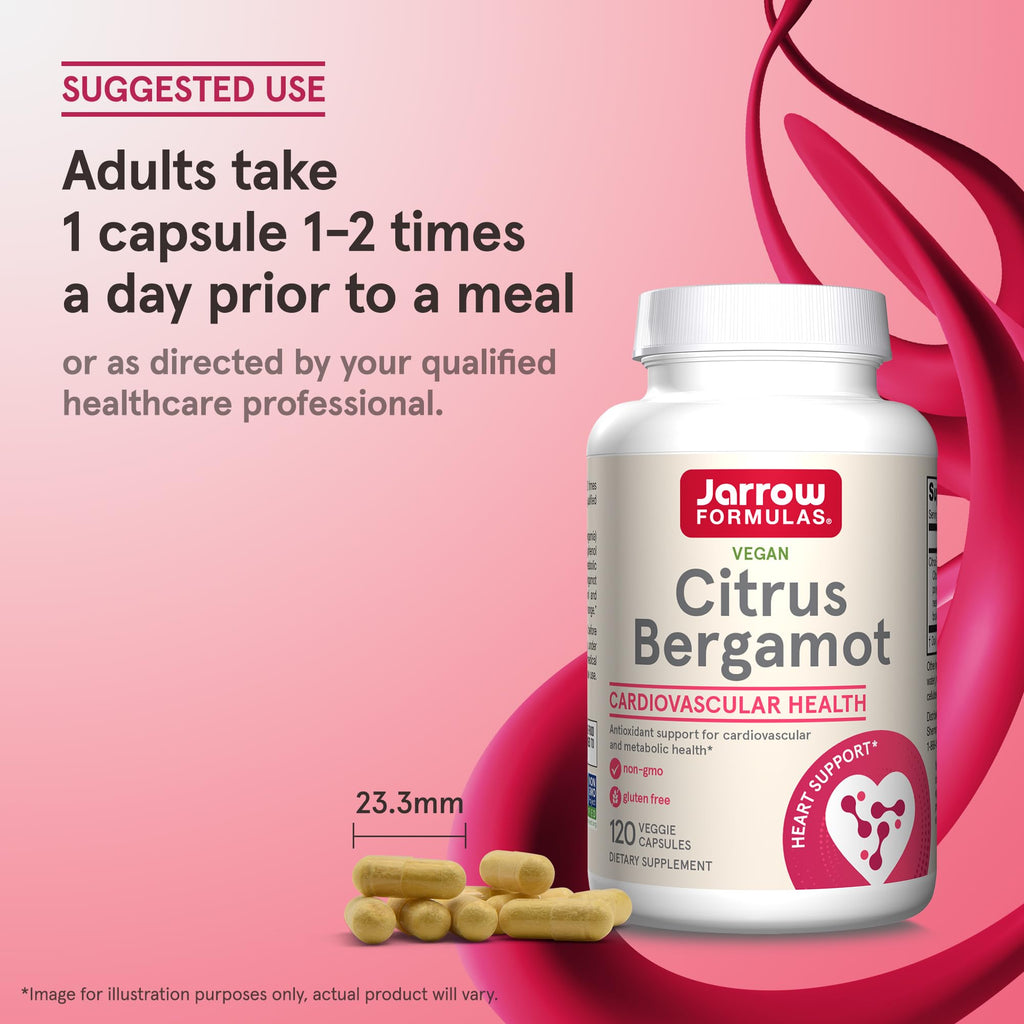 Jarrow Formulas Citrus Bergamot Supplement 500 mg - 120 Servings (Veggie Caps) - Antioxidant Support for Cardiovascular & Metabolic Health - Dietary Supplement - FENGGESTORE20