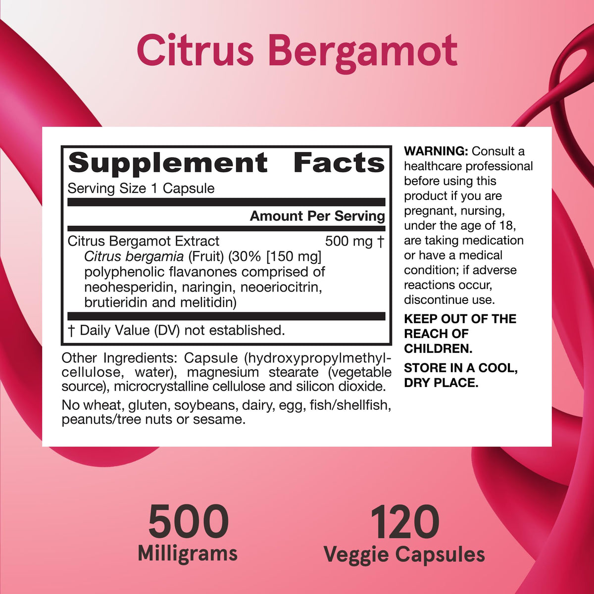 Jarrow Formulas Citrus Bergamot Supplement 500 mg - 120 Servings (Veggie Caps) - Antioxidant Support for Cardiovascular & Metabolic Health - Dietary Supplement - FENGGESTORE20