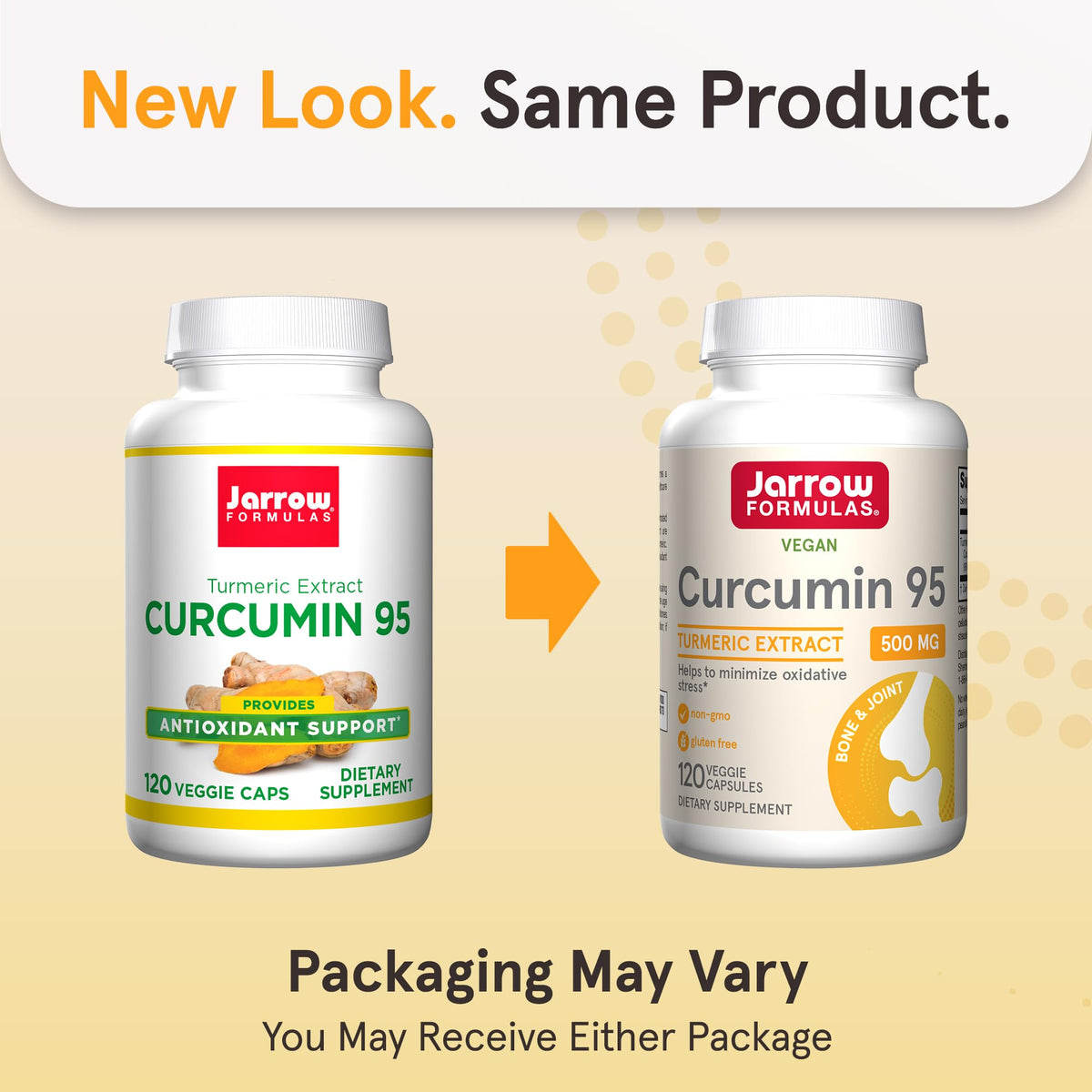 Jarrow Formulas Curcumin 95 Supplement - Turmeric Extract Supplement, 500 mg for Antioxidant & Joint Support, 120 Capsules - FENGGESTORE20