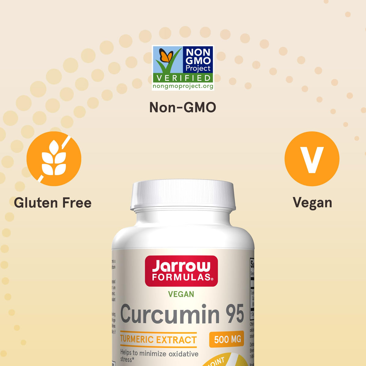 Jarrow Formulas Curcumin 95 Supplement - Turmeric Extract Supplement, 500 mg for Antioxidant & Joint Support, 120 Capsules - FENGGESTORE20