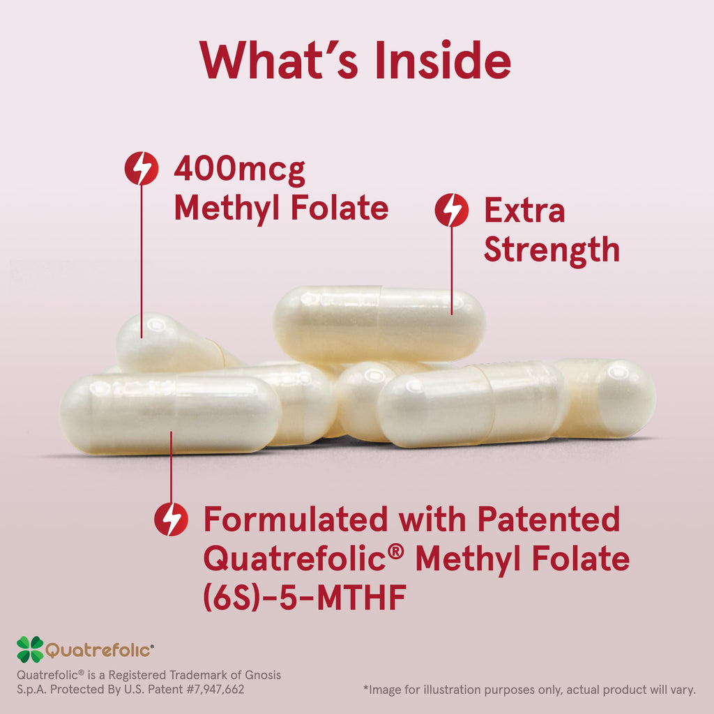 Jarrow Formulas Extra Strength Methyl Folate 400 mcg, Dietary Supplement for Cardiovascular and Neurologic Health Support - FENGGESTORE20