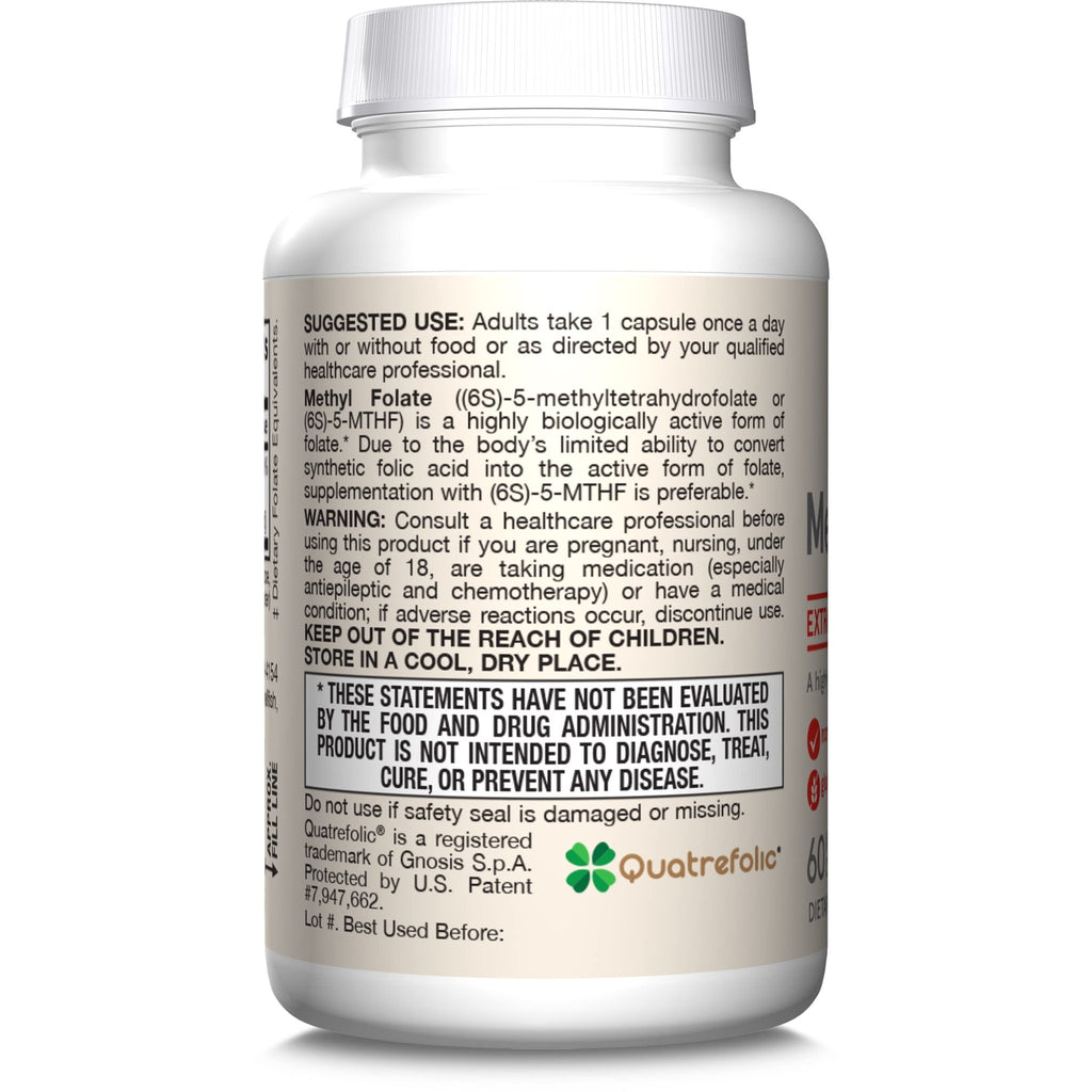 Jarrow Formulas Extra Strength Methyl Folate 400 mcg, Dietary Supplement for Cardiovascular and Neurologic Health Support - FENGGESTORE20