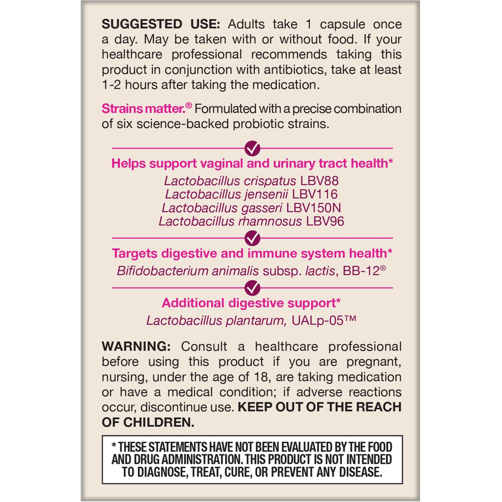 Jarrow Formulas Fem-Dophilus Advanced Vaginal & Digestive Probiotics 10 Billion CFU with 6 Science Backed Strains, for Vaginal, Urinary Tract - FENGGESTORE20