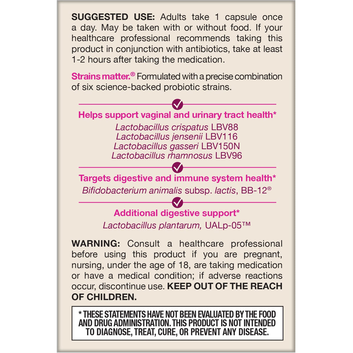 Jarrow Formulas Fem-Dophilus Advanced Vaginal & Digestive Probiotics 10 Billion CFU with 6 Science Backed Strains, for Vaginal, Urinary Tract - FENGGESTORE20
