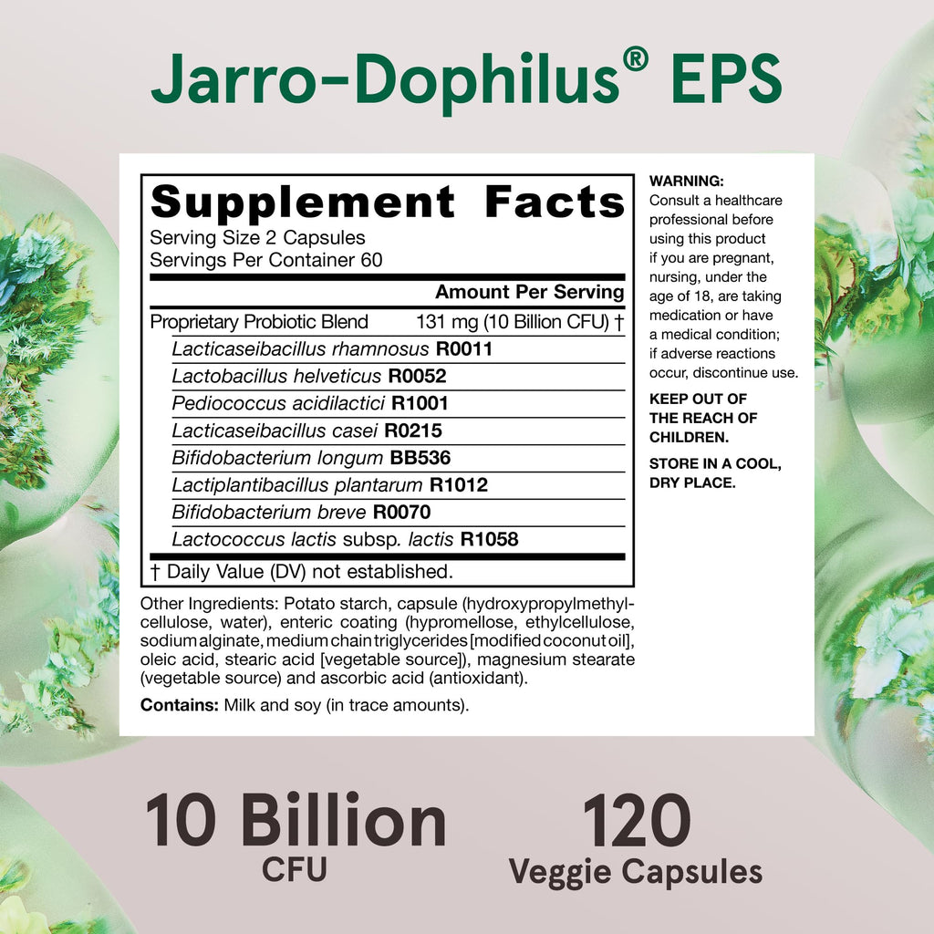 Jarrow Formulas Jarro Dophilus Probiotics 10 Billion CFU - Probiotic Supplement Capsules for Digestive Health & Gut Health for Women and Men - FENGGESTORE20