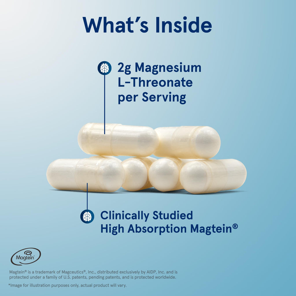 Jarrow Formulas Magnesium L-Threonate, MagMind Magtein Magnesium Supplement, Brain Supplements for Memory Support, 90 Veggie Capsules, Up to a 30 Day Supply - FENGGESTORE20