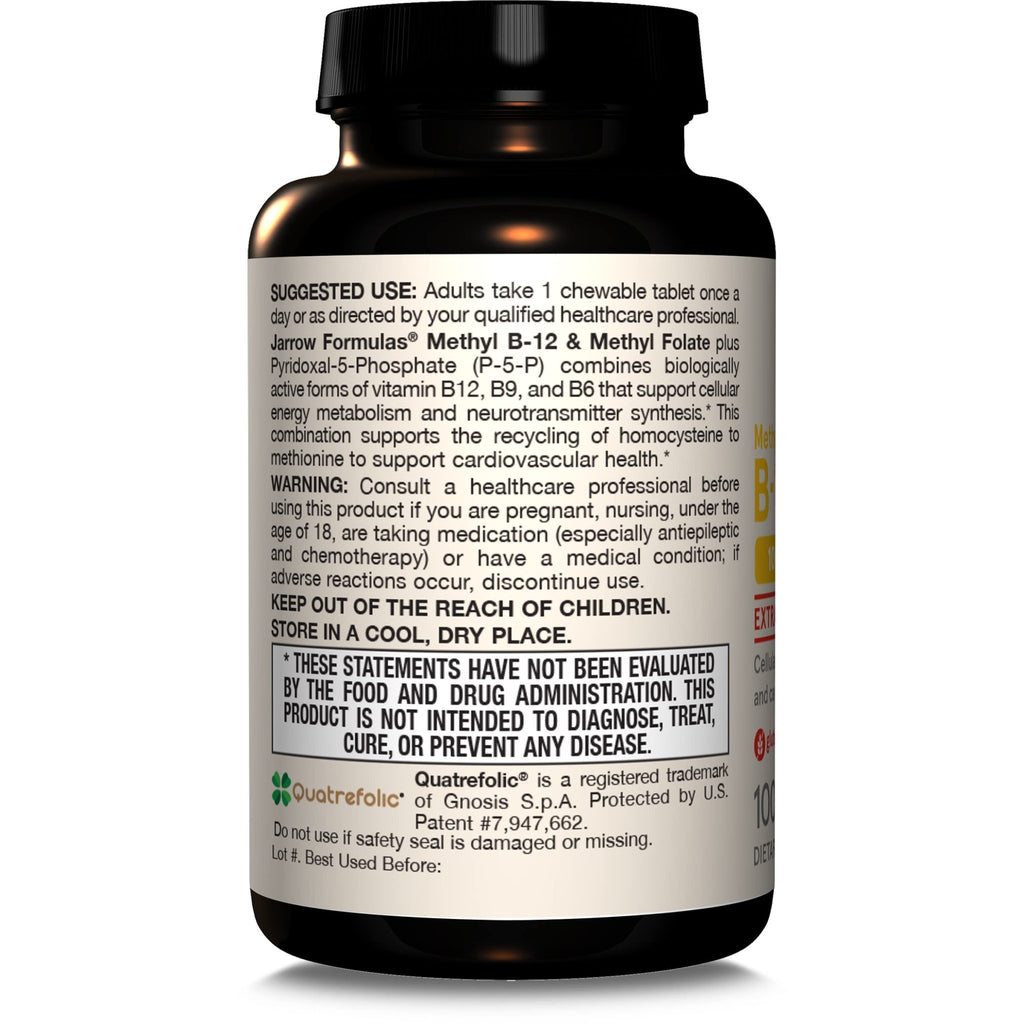 Jarrow Formulas Methyl B-12 & Methyl Folate, Bioactive Vitamin B9 & Vitamin B12 Supplement, Supports Cellular Energy Production, Healthy Brain Function & Metabolism - FENGGESTORE20