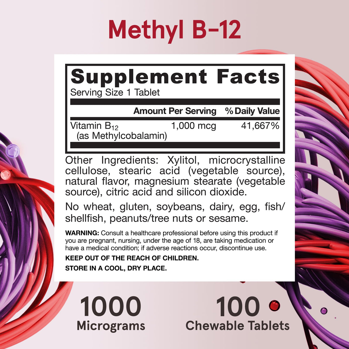 Jarrow Formulas Methyl Vitamin B-12 1000 mcg, 100 Chewable Tablets, Lemon Flavored- Bioactive B12 Vitamin - Supports Cellular Energy Production - FENGGESTORE20