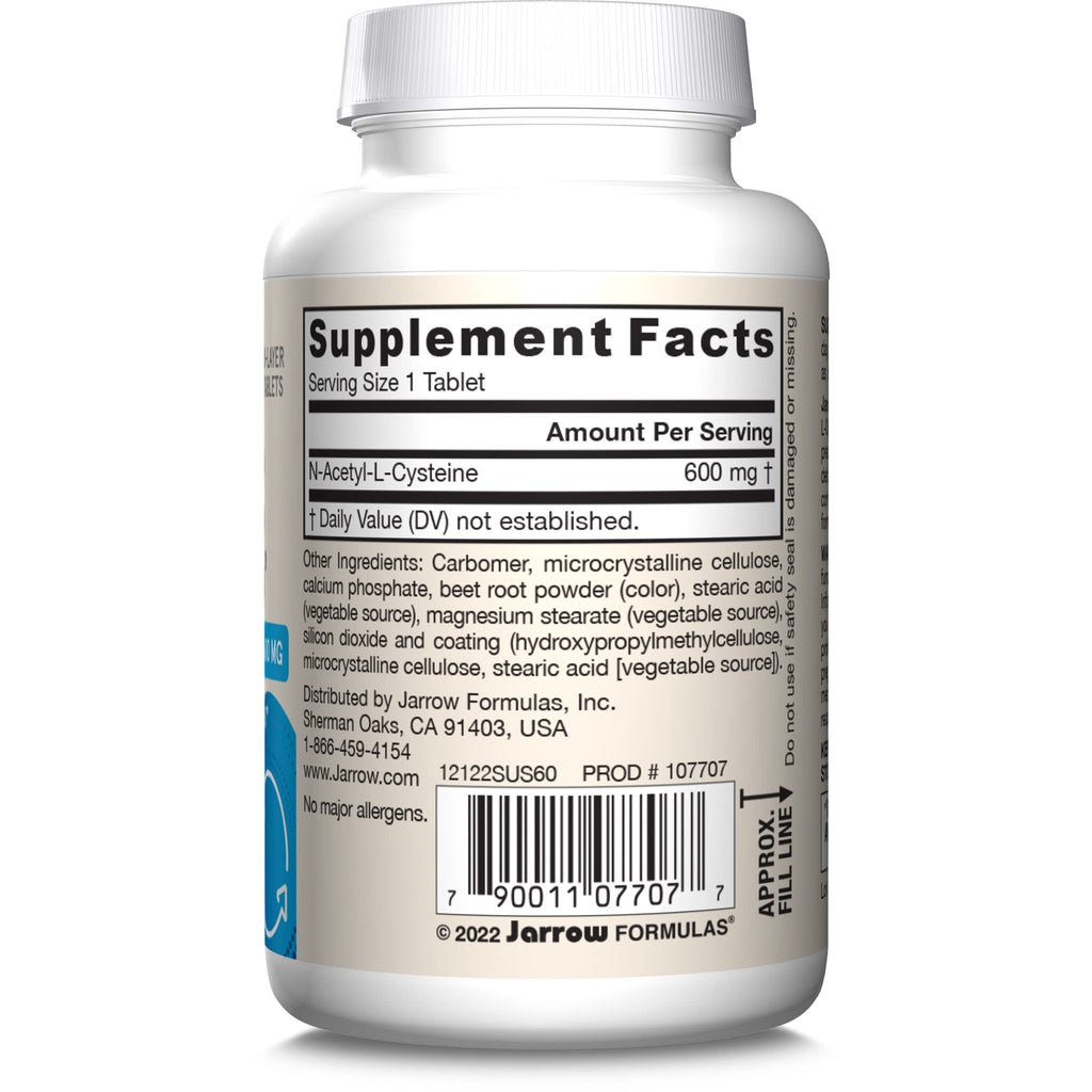 Jarrow Formulas N-A-C Sustain 600 mg, Dietary Supplement, NAC 600 mg, an Antioxidant Amino Acid Support - FENGGESTORE20
