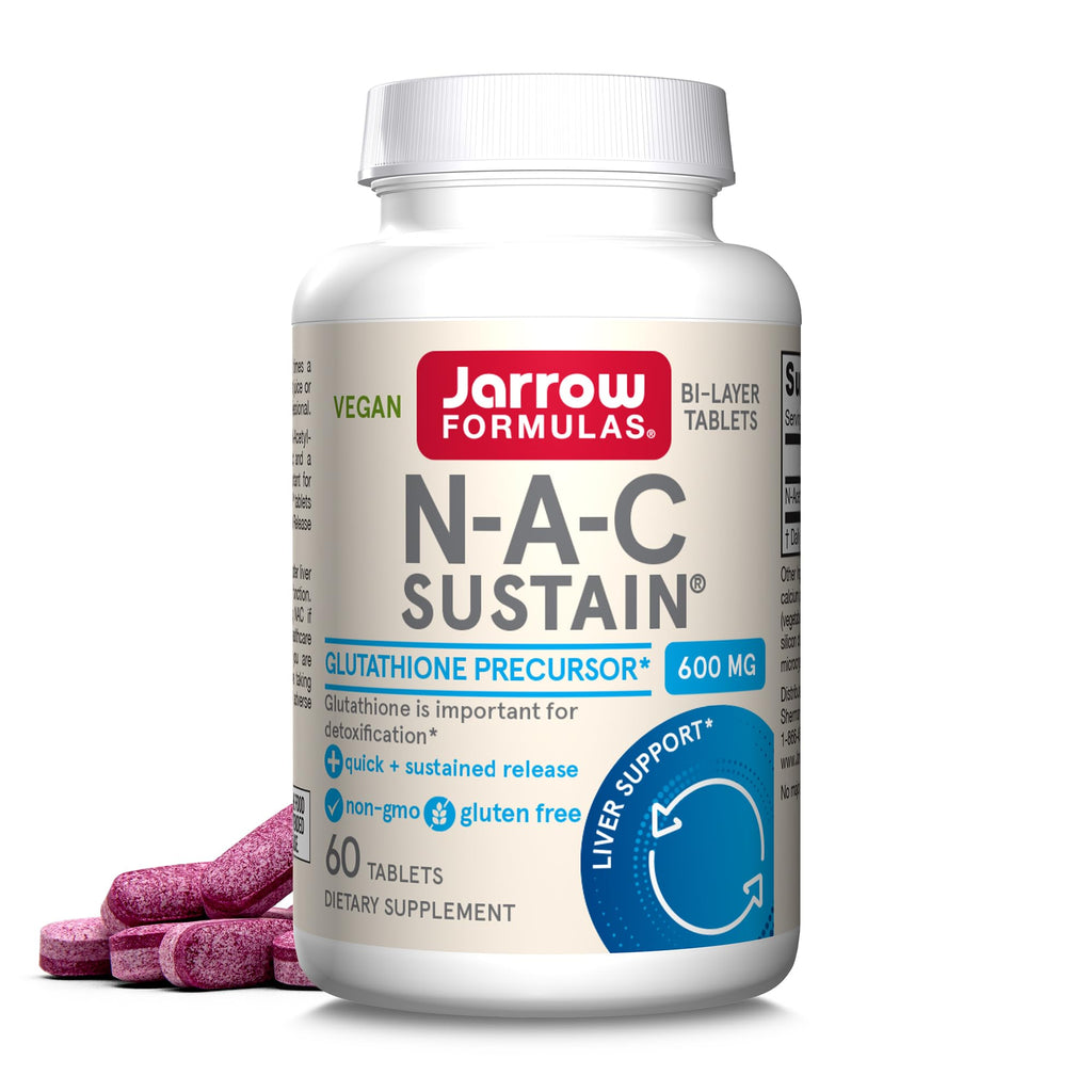 Jarrow Formulas N-A-C Sustain 600 mg, Dietary Supplement, NAC 600 mg, an Antioxidant Amino Acid Support - FENGGESTORE20