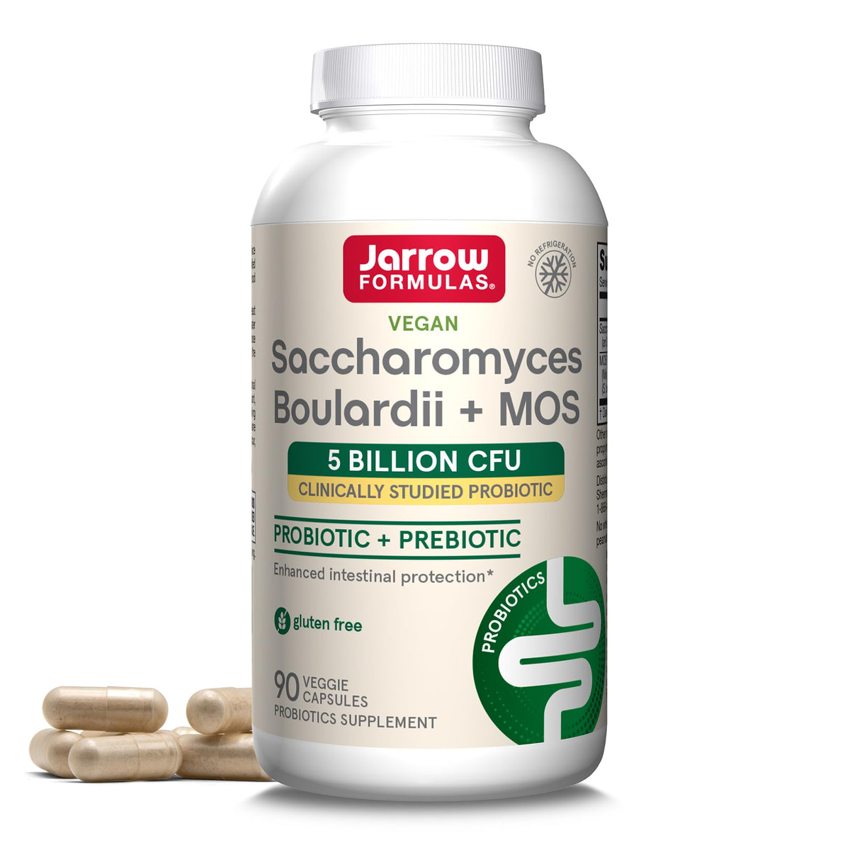 Jarrow Formulas Saccharomyces Boulardii + MOS Probiotics for Digestive Health and Intestinal Tract Support - 5 Billion CFU Per Serving - 90 Delayed Release Caps - FENGGESTORE20
