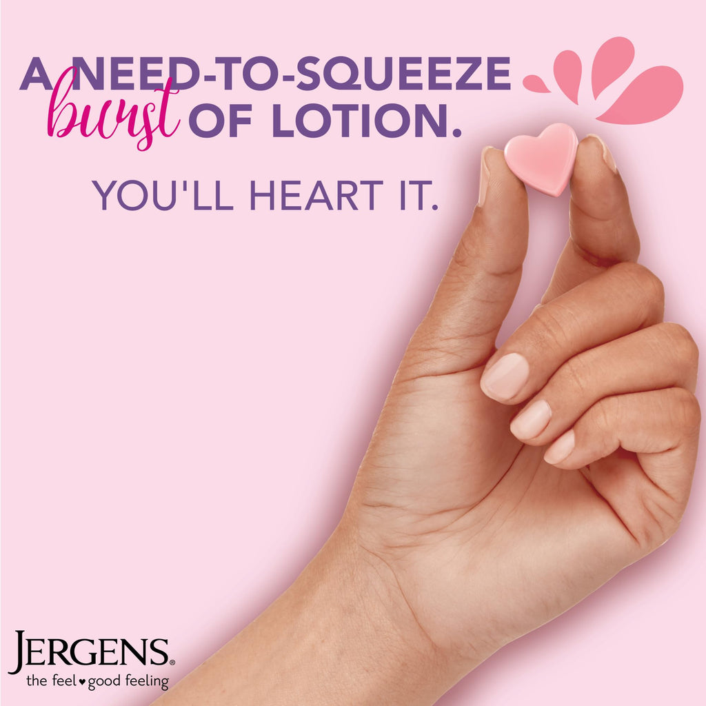 Jergens Cherry Almond Lotion Bursts, Squishy Heart-Shaped Moisturizer Bursts, Lotion Gifts for Teens, 38 Ct - FENGGESTORE20