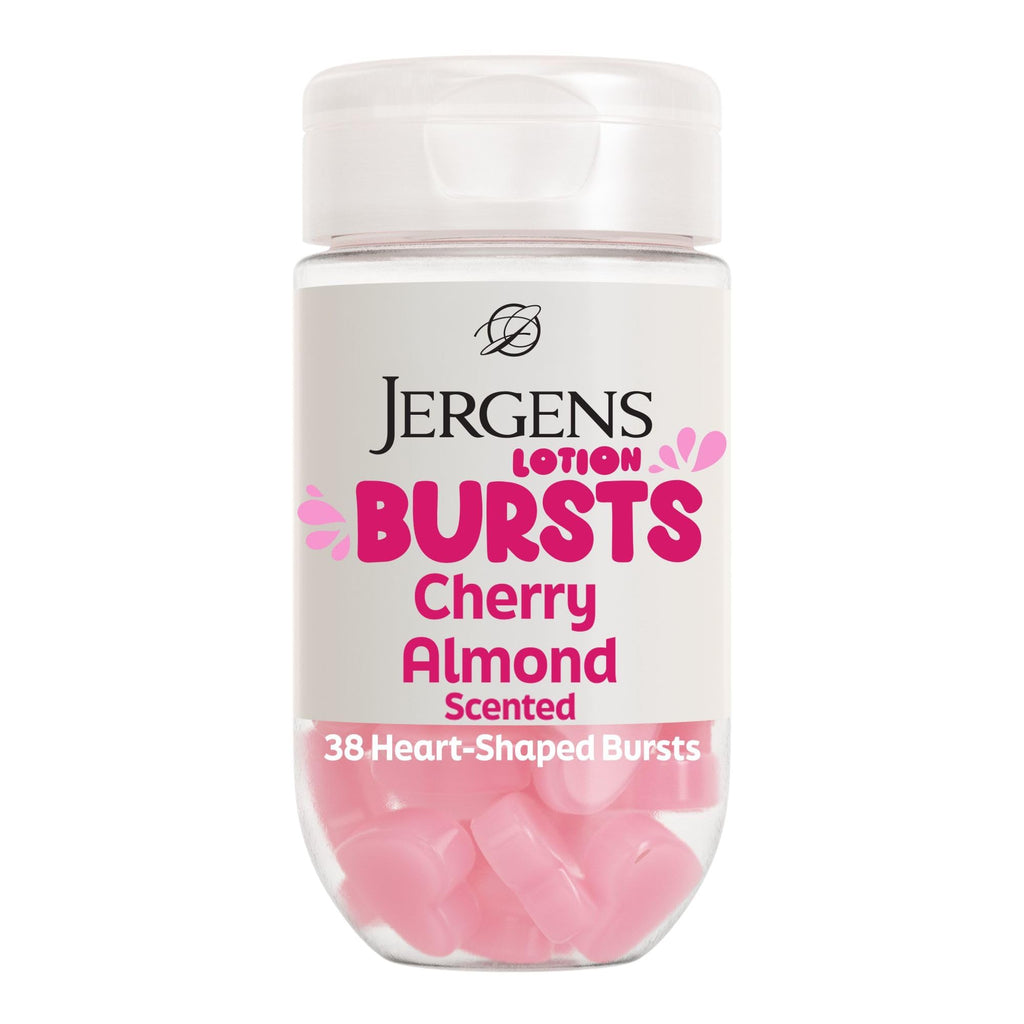 Jergens Cherry Almond Lotion Bursts, Squishy Heart-Shaped Moisturizer Bursts, Lotion Gifts for Teens, 38 Ct - FENGGESTORE20