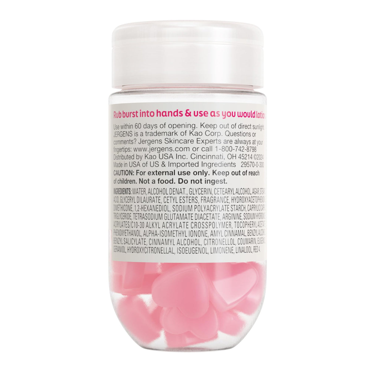 Jergens Cherry Almond Lotion Bursts, Squishy Heart-Shaped Moisturizer Bursts, Lotion Gifts for Teens, 38 Ct - FENGGESTORE20