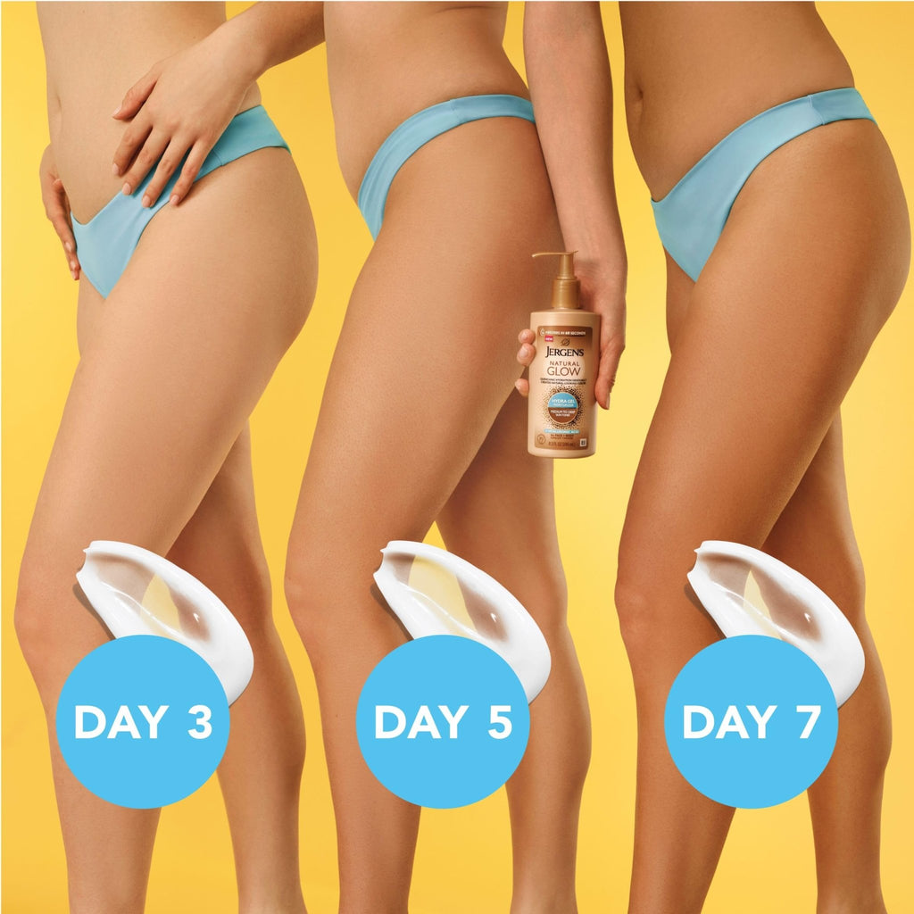 Jergens Natural Glow Hydra Gel Moisturizer, Hyaluronic Acid Tanning Lotion, Hydrating Tanning Gel, Fragrance-Free Self Tanner - FENGGESTORE20