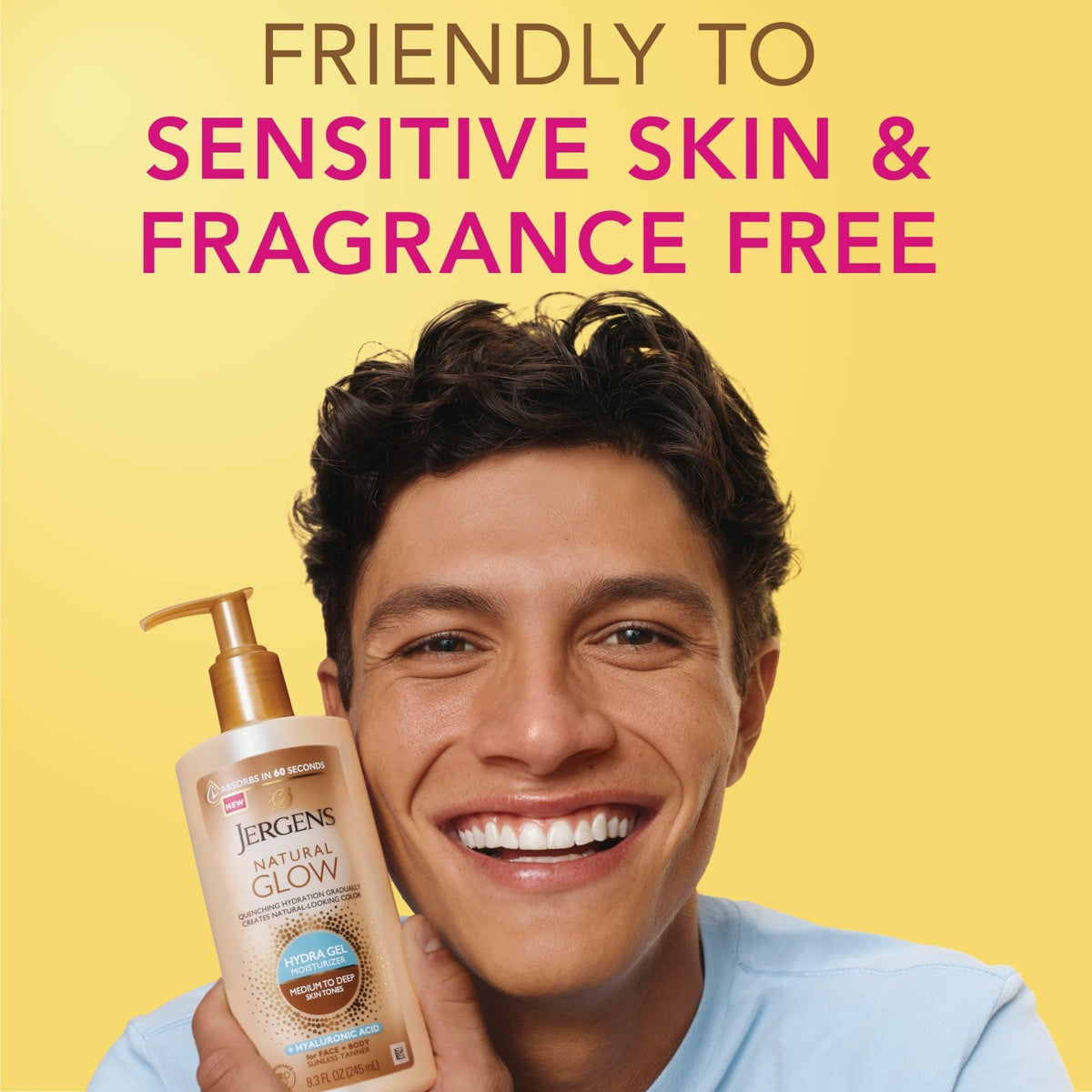Jergens Natural Glow Hydra Gel Moisturizer, Hyaluronic Acid Tanning Lotion, Hydrating Tanning Gel, Fragrance-Free Self Tanner - FENGGESTORE20