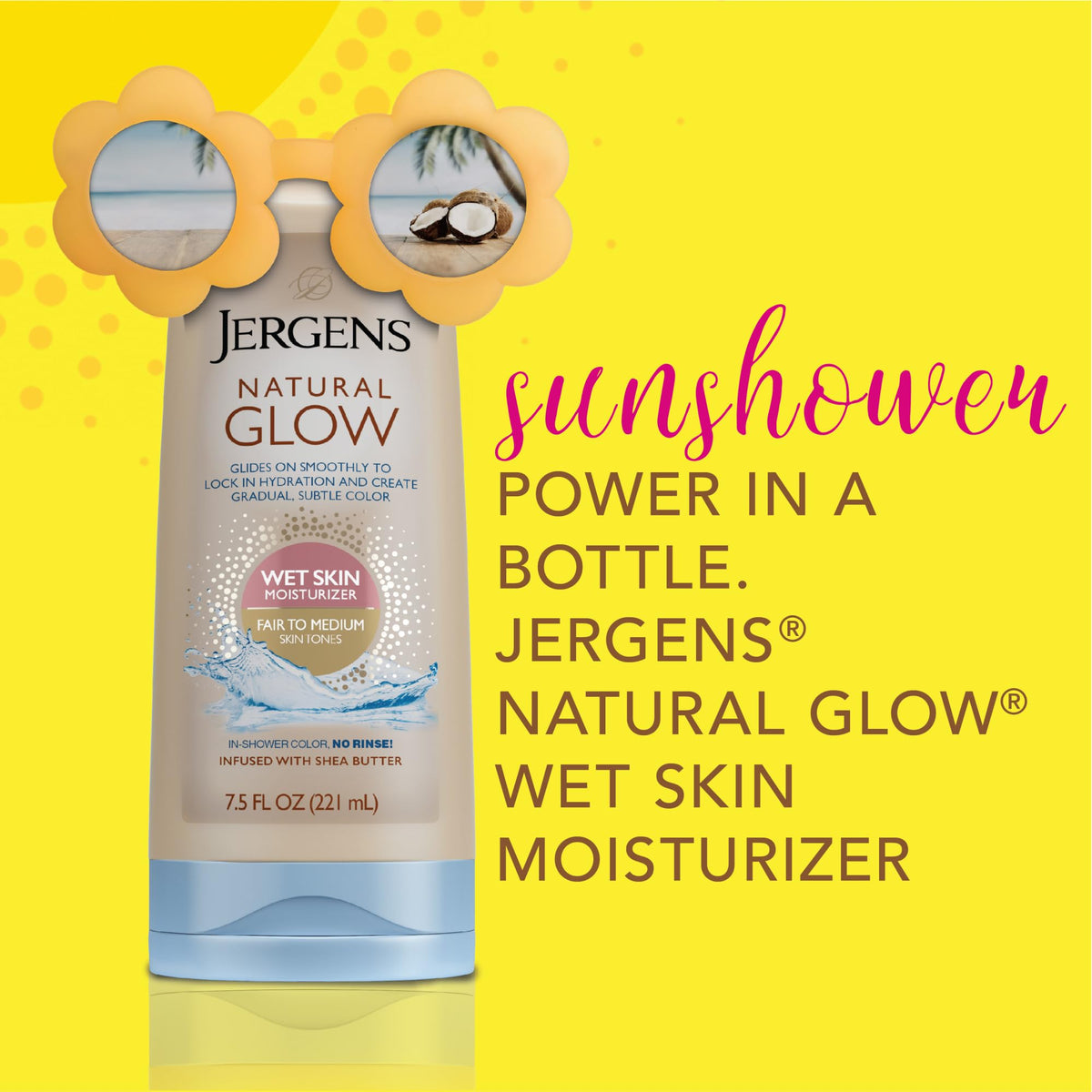 Jergens Natural Glow In Shower Lotion, Self Tanner for Medium to Deep Skin Tone, Sunless Tanning Wet Skin Lotion for Gradual - FENGGESTORE20