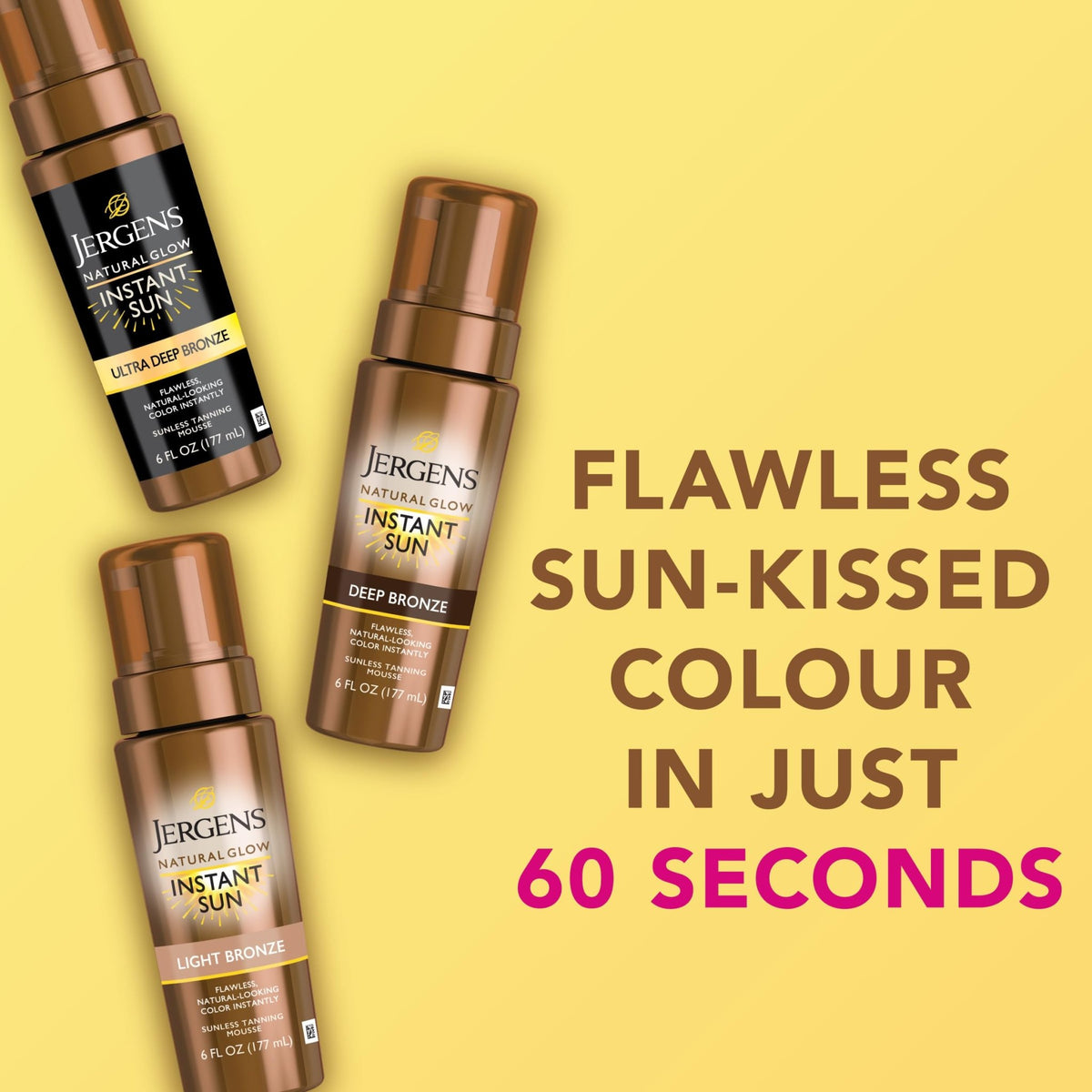 Jergens Natural Glow Instant Sun Body Mousse, Self Tanner for Light Bronze Tan, Sunless Tanning Body Bronzer - FENGGESTORE20