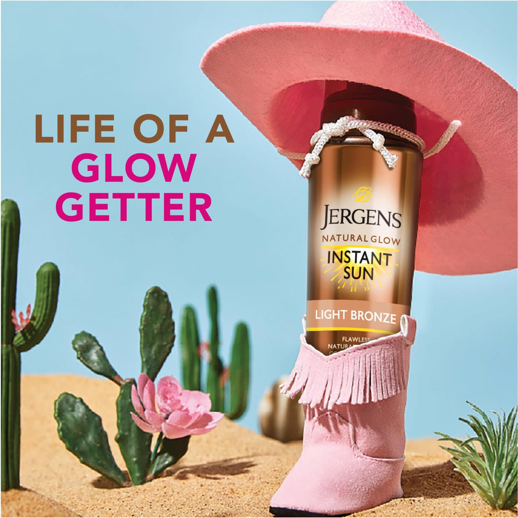 Jergens Natural Glow Instant Sun Body Mousse, Self Tanner for Light Bronze Tan, Sunless Tanning Body Bronzer - FENGGESTORE20
