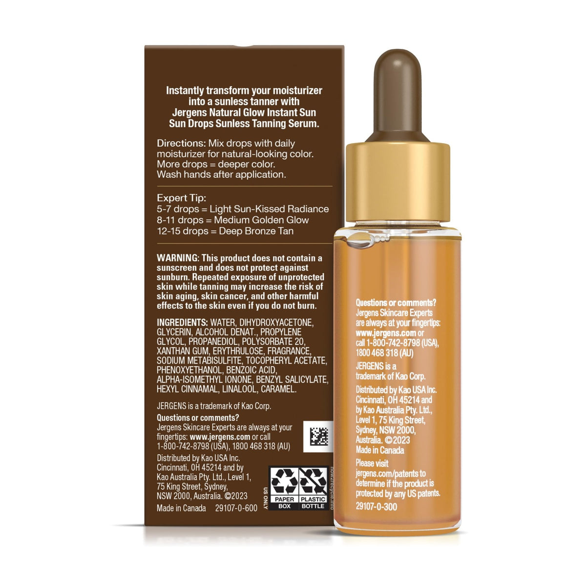Jergens Natural Glow Instant Sun Drops, Sunless Tanning for Face and Body, Instant Sun Bronzing Drops, Oil Free, 1 Fl Oz - FENGGESTORE20