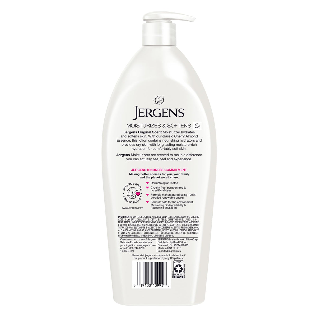 Jergens Original Scent Dry Skin Body Lotion, Hand and Body Moisturizer, Cherry Almond Essence - FENGGESTORE20
