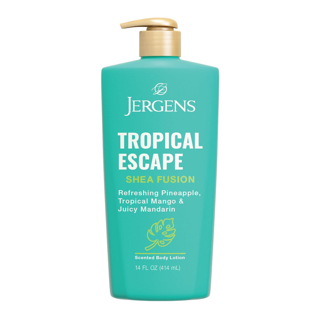 Jergens Shea Fusion Tropical Escape Body Lotion, Moisturizer with Shea Butter & Vitamin E, 14 Fl Oz - FENGGESTORE20