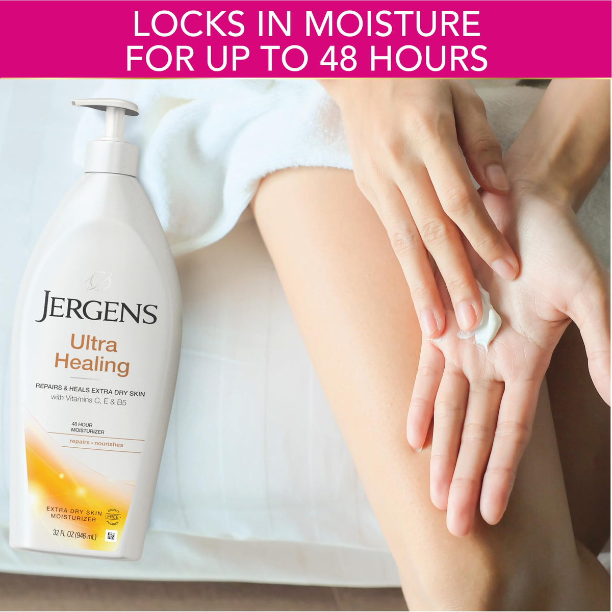 Jergens Ultra Healing Dry Skin Lotion, Hand and Body Moisturizer for Quick Absorption into Extra Dry Skin with Hydralucence Blend - FENGGESTORE20