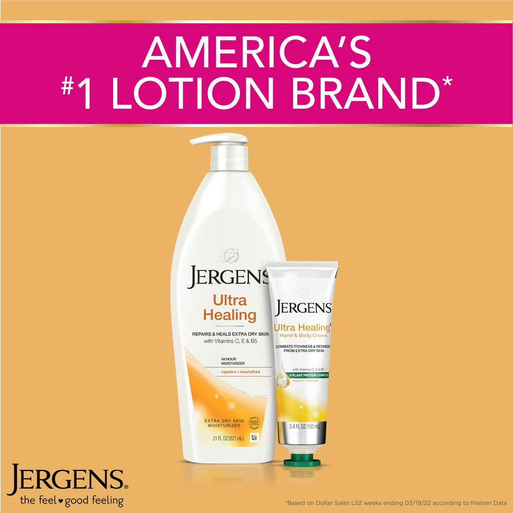Jergens Ultra Healing Dry Skin Lotion, Hand and Body Moisturizer for Quick Absorption into Extra Dry Skin with Hydralucence Blend - FENGGESTORE20