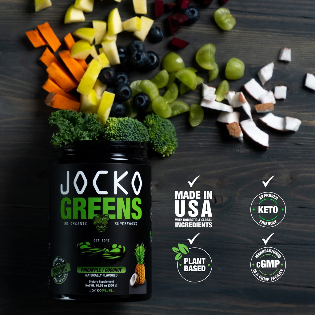 Jocko Fuel Daily Greens Powder - Premium Organic Greens Superfood Powder for Gut Health, Digestion, Bloating, Immune Support with Spirulina, Chlorella, - FENGGESTORE20