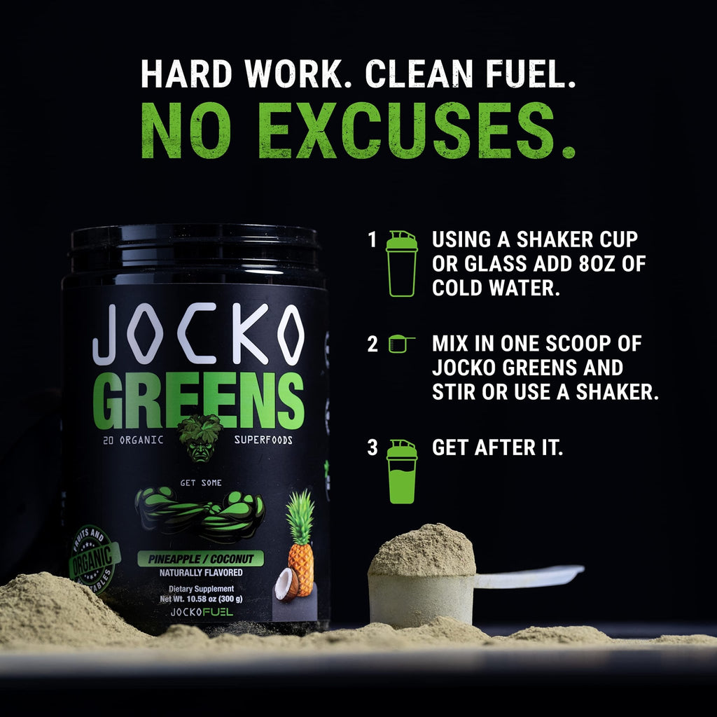 Jocko Fuel Daily Greens Powder - Premium Organic Greens Superfood Powder for Gut Health, Digestion, Bloating, Immune Support with Spirulina, Chlorella, - FENGGESTORE20