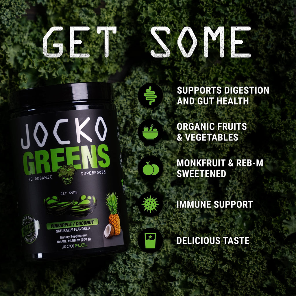 Jocko Fuel Daily Greens Powder - Premium Organic Greens Superfood Powder for Gut Health, Digestion, Bloating, Immune Support with Spirulina, Chlorella, - FENGGESTORE20