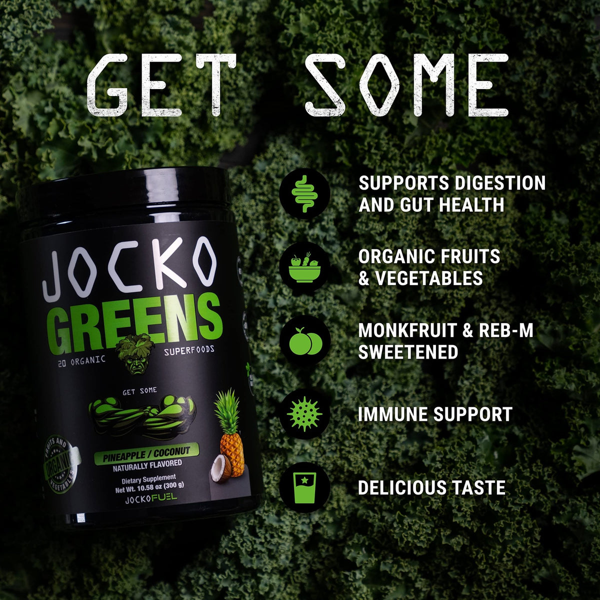 Jocko Fuel Daily Greens Powder - Premium Organic Greens Superfood Powder for Gut Health, Digestion, Bloating, Immune Support with Spirulina, Chlorella, - FENGGESTORE20