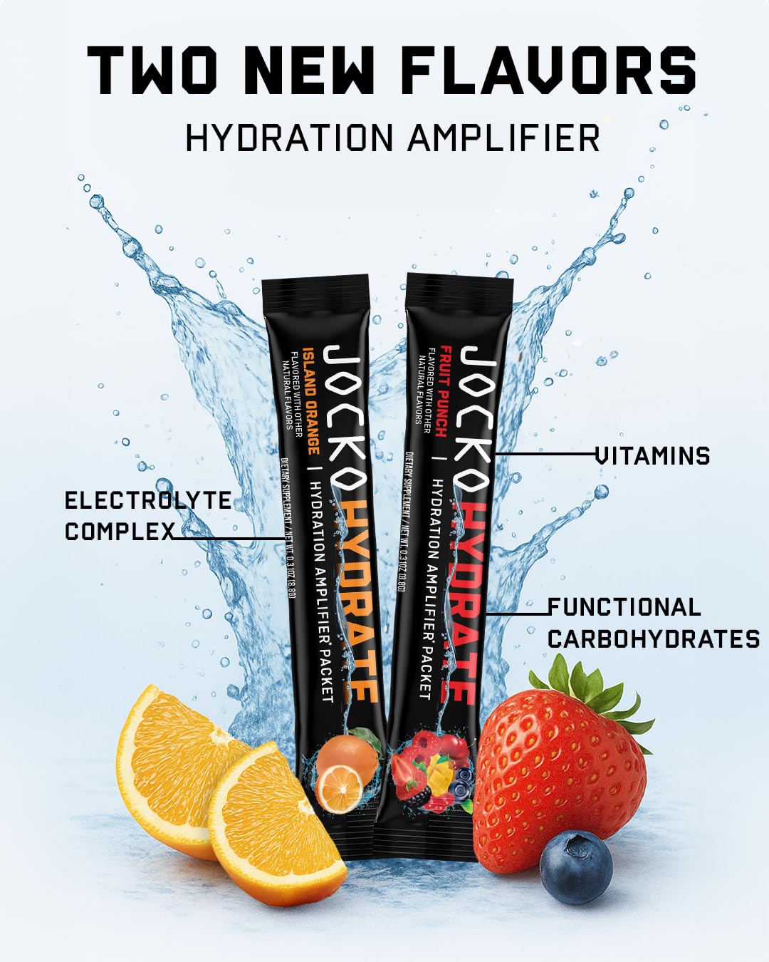 Jocko Fuel Hydrate Electrolytes Powder Packets Low Sugar - Hydration Amplifier Packets for Recovery, Dehydration, & Exercise - with Vitamins B6, B12 & C - FENGGESTORE20