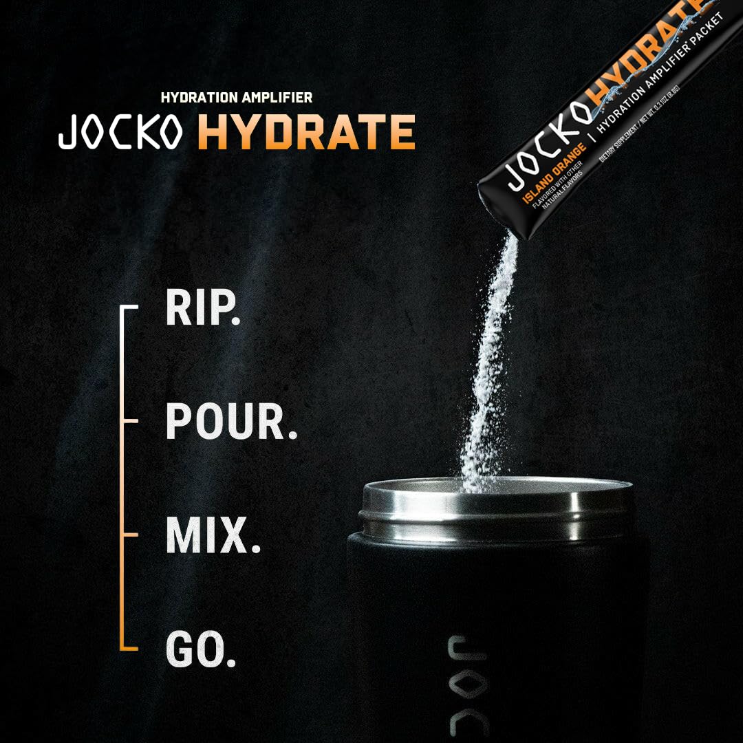 Jocko Fuel Hydrate Electrolytes Powder Packets Low Sugar - Hydration Amplifier Packets for Recovery, Dehydration, & Exercise - with Vitamins B6, B12 & C - FENGGESTORE20