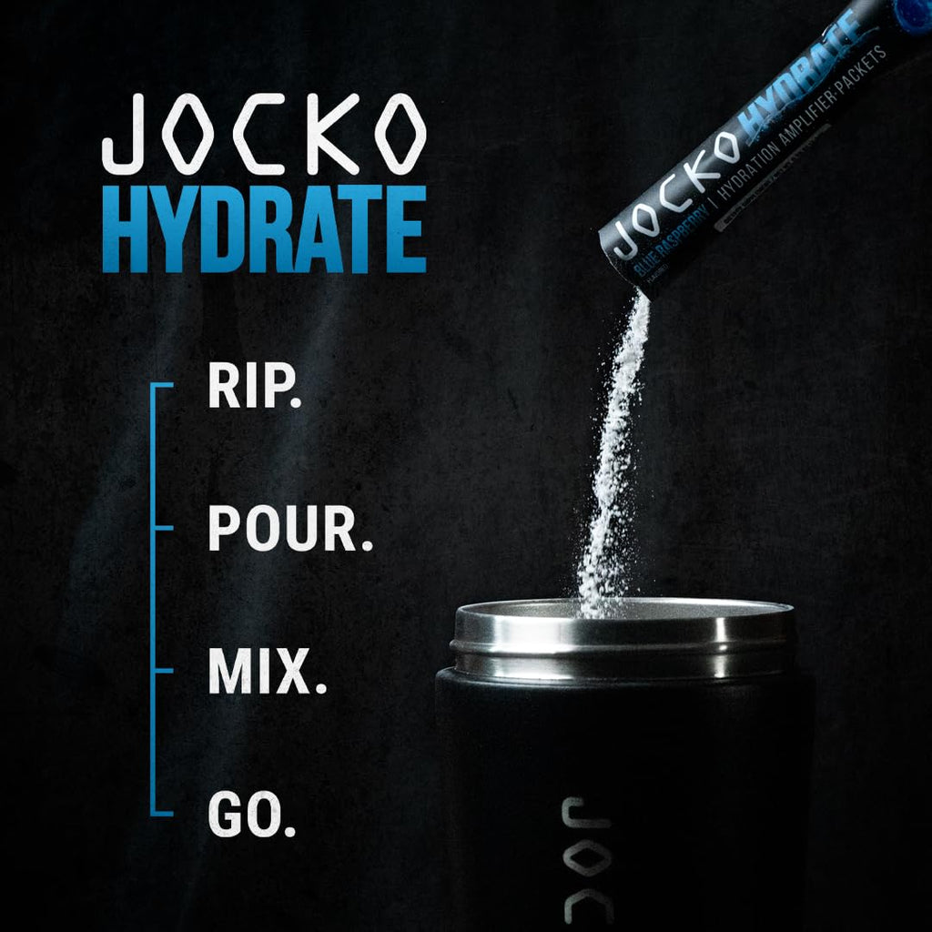 Jocko Fuel Hydrate Electrolytes Powder Packets Low Sugar - Hydration Amplifier Packets for Recovery, Dehydration, & Exercise - with Vitamins B6, B12 & C - FENGGESTORE20