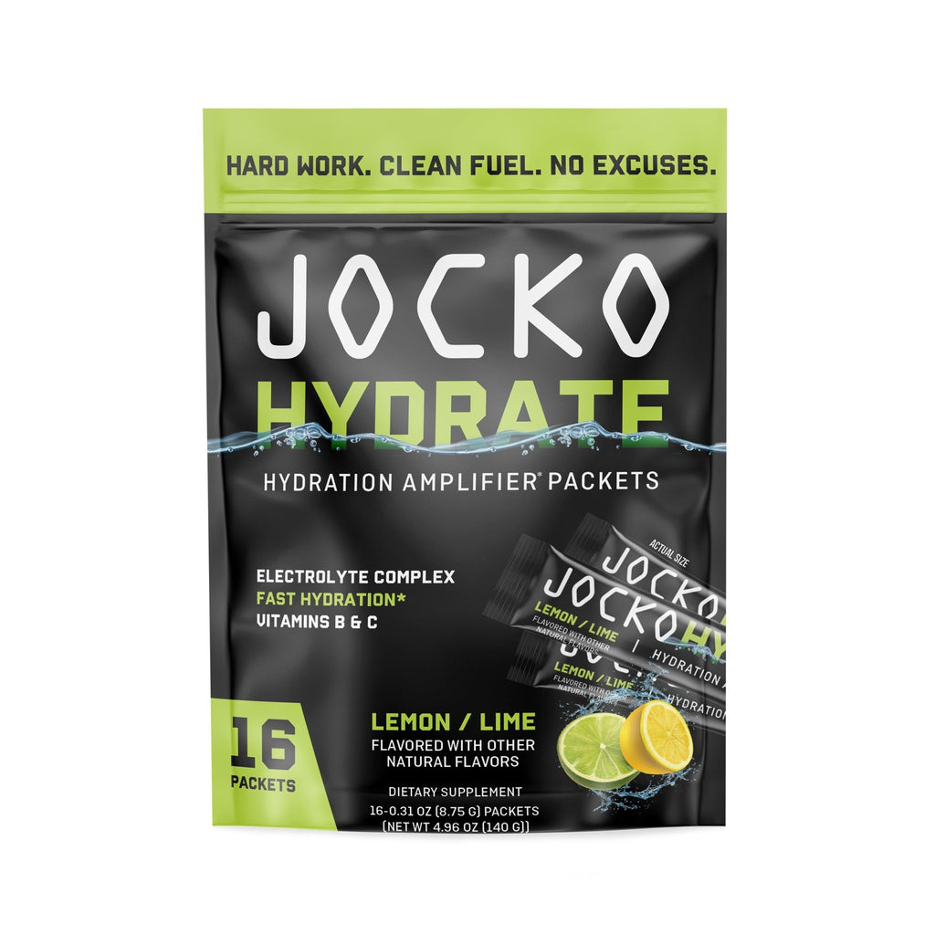 Jocko Fuel Packets Low Sugar - Hydration Amplifier Packets for Recovery, Dehydration, & Exercise - with Vitamins B6, B12 & C (16 Packets) Lemon Lime - FENGGESTORE20