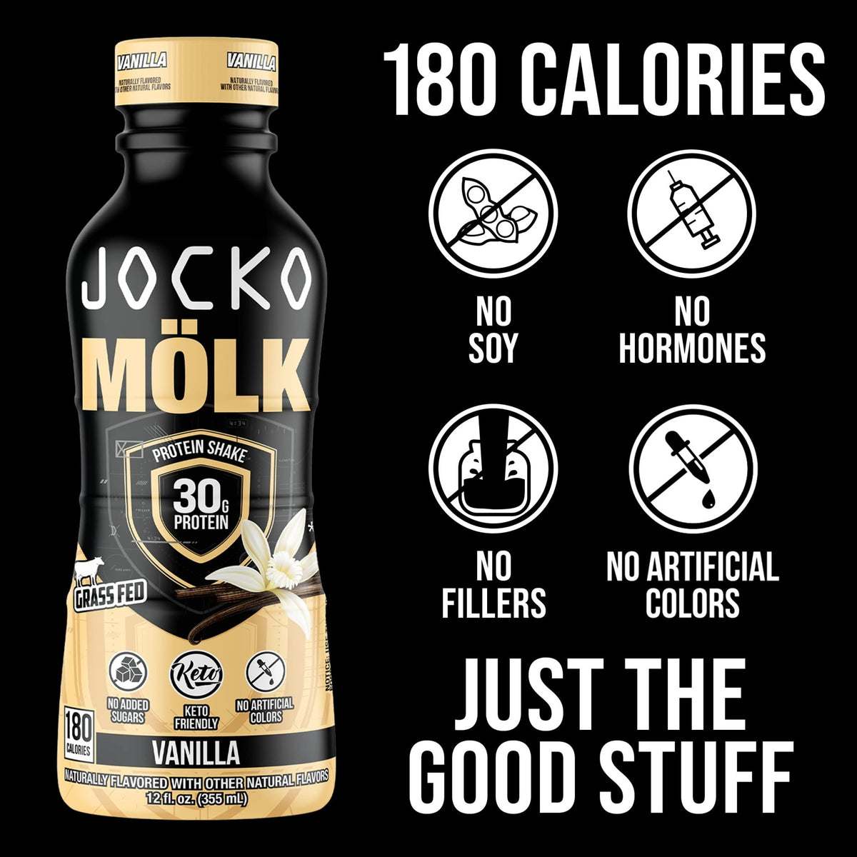 Jocko Fuel Protein Shake Bundle - Vanilla and Chocolate (24 Count) - FENGGESTORE20