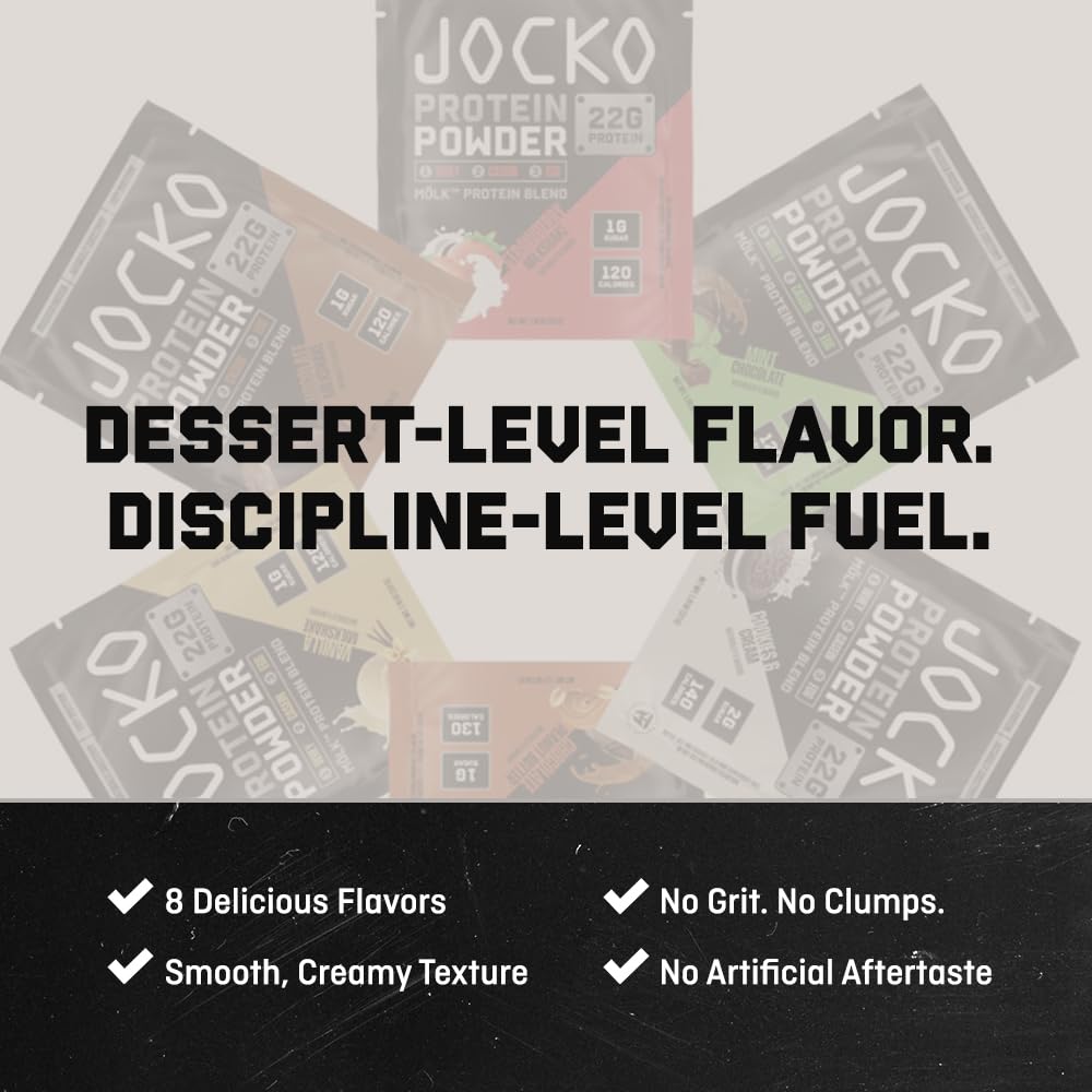 Jocko Fuel Whey Protein Powder, Vanilla Milkshake, 22g Protein, Digestive Enzymes + Probiotic Blend, No Sugar Added, with Essential Amino Acids + Electrolyte Minerals, 28 Servings - FENGGESTORE20