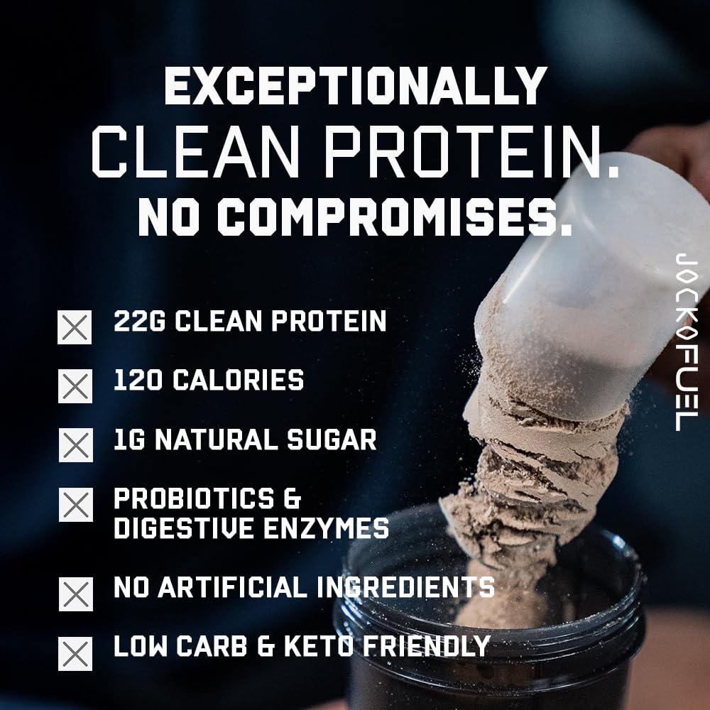 Jocko Fuel Whey Protein Powder, Vanilla Milkshake, 22g Protein, Digestive Enzymes + Probiotic Blend, No Sugar Added, with Essential Amino Acids + Electrolyte Minerals, 28 Servings - FENGGESTORE20