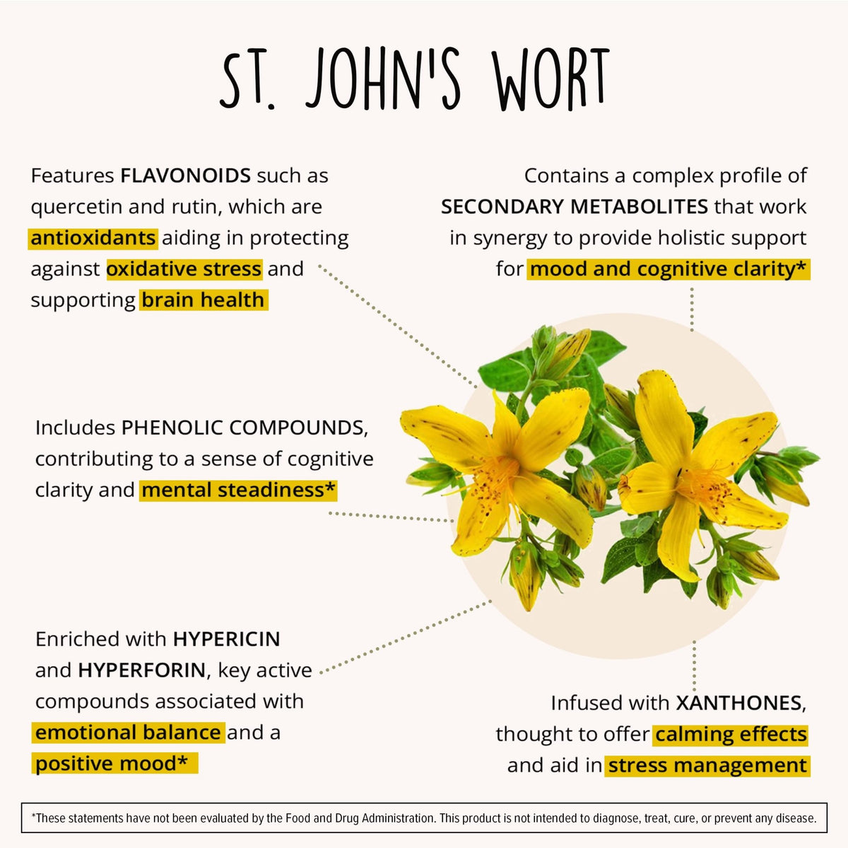 Joy-Filled Mood Support Supplement - 7 Herb Complex + St. Johns Wort | Stress Relief – Helps Calm The Mind & Body | 100% Plant-Based Happy Pills - FENGGESTORE20