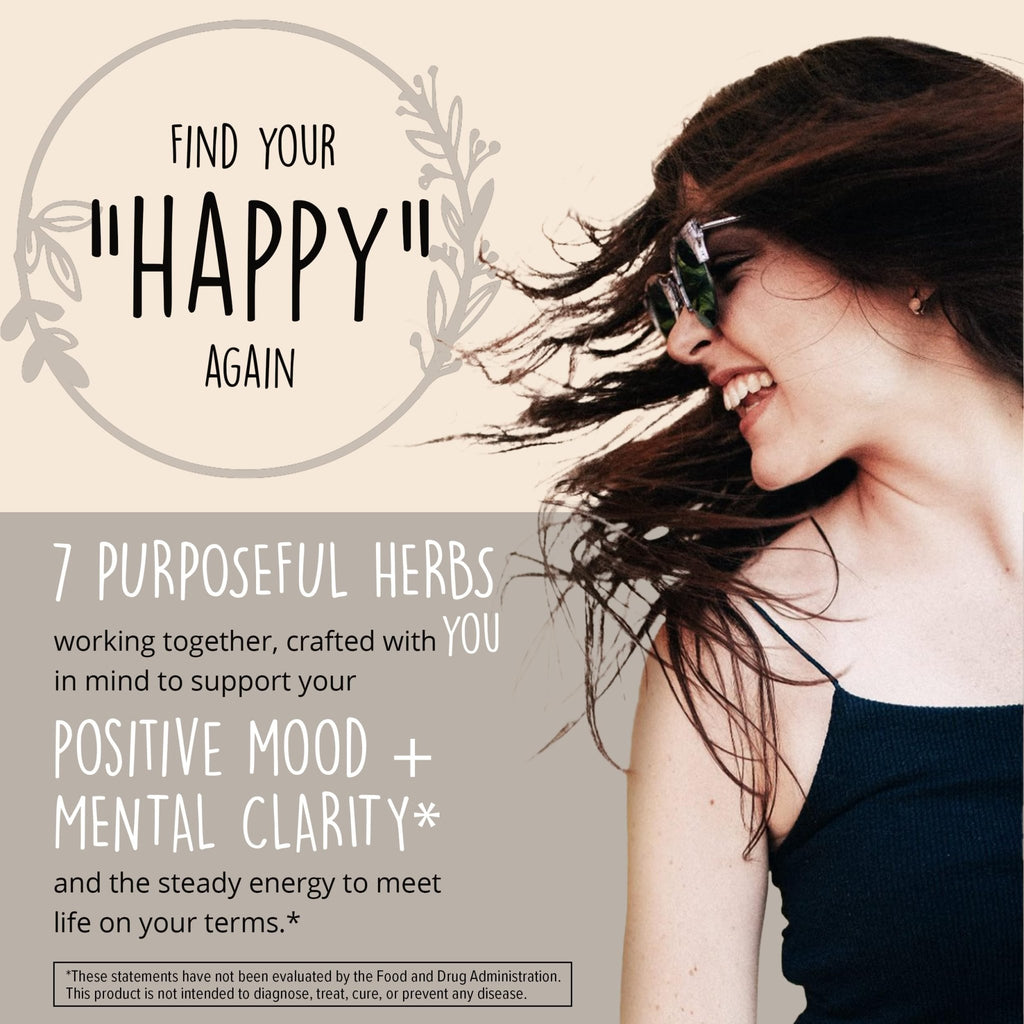 Joy-Filled Mood Support Supplement - 7 Herb Complex + St. Johns Wort | Stress Relief – Helps Calm The Mind & Body | 100% Plant-Based Happy Pills - FENGGESTORE20