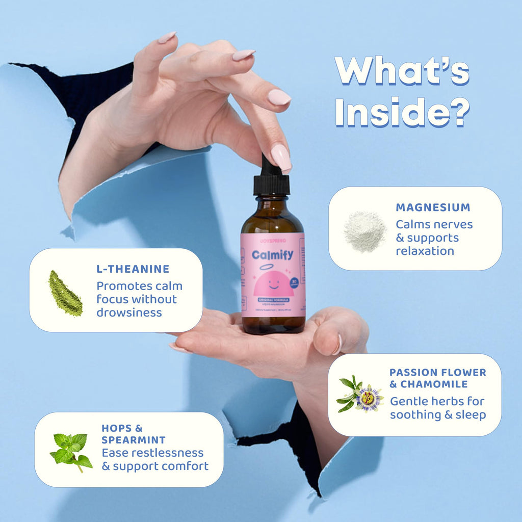JoySpring Calmify Magnesium Citrate Liquid for Kids - Sugar-Free, Gluten-Free Calming Supplement with Chamomile - FENGGESTORE20