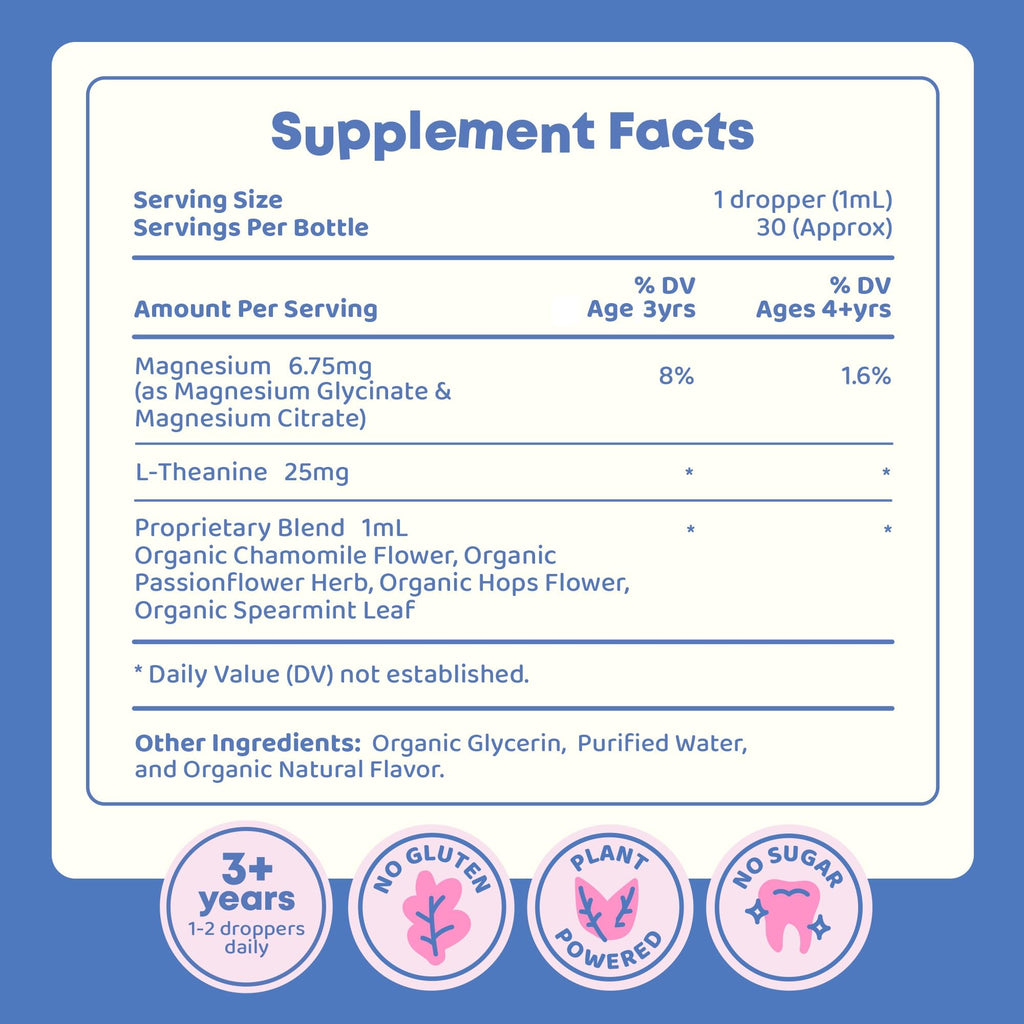 JoySpring Calmify Magnesium Glycinate for Kids | Liquid Magnesium with L-Theanine Supplement | Chamomile Extract & Passion Flower Extract | Sugar-Free Calm Drops | 1 fl oz (30 Servings) - FENGGESTORE20