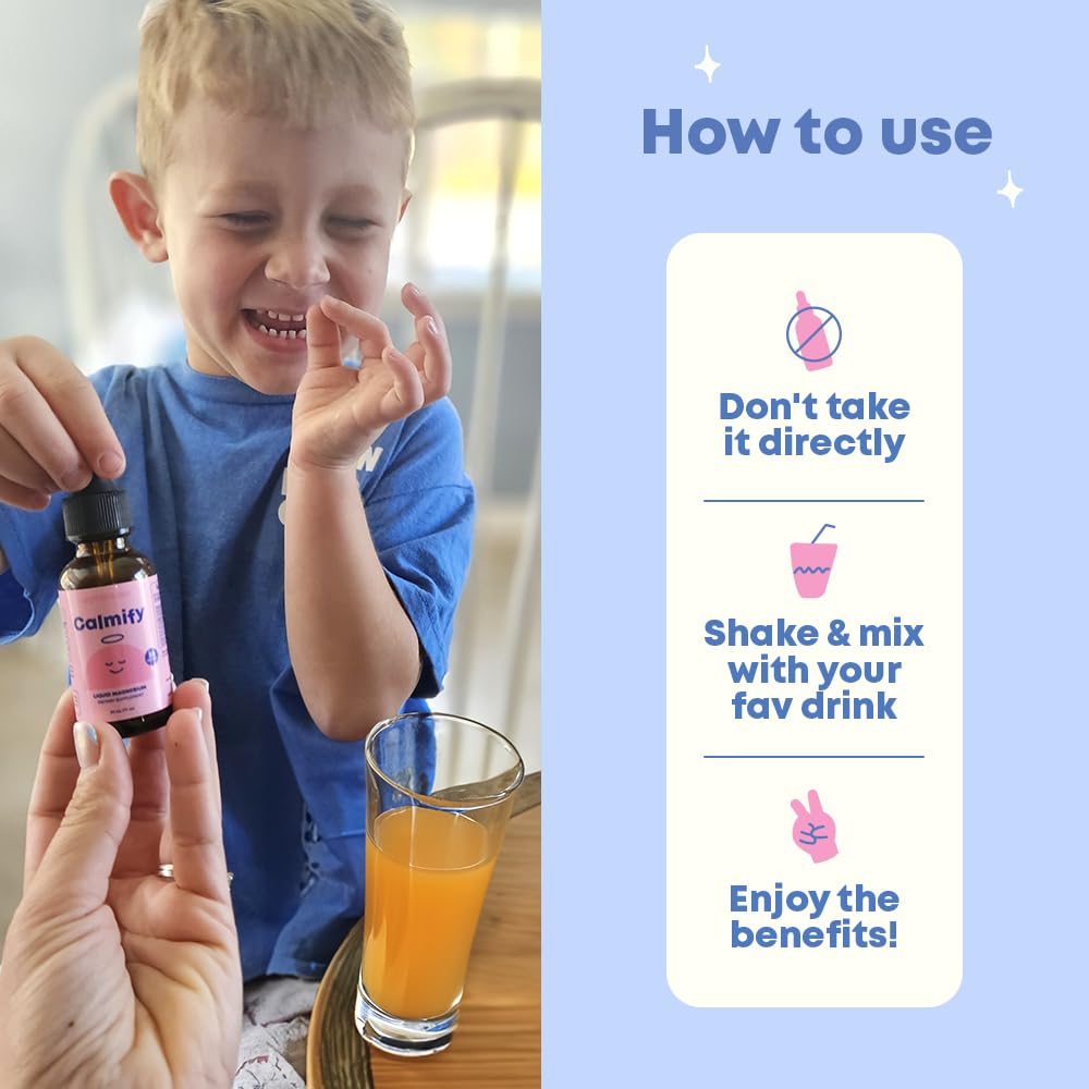 JoySpring Calmify Magnesium Glycinate for Kids | Liquid Magnesium with L-Theanine Supplement | Chamomile Extract & Passion Flower Extract | Sugar-Free Calm Drops | 1 fl oz (30 Servings) - FENGGESTORE20