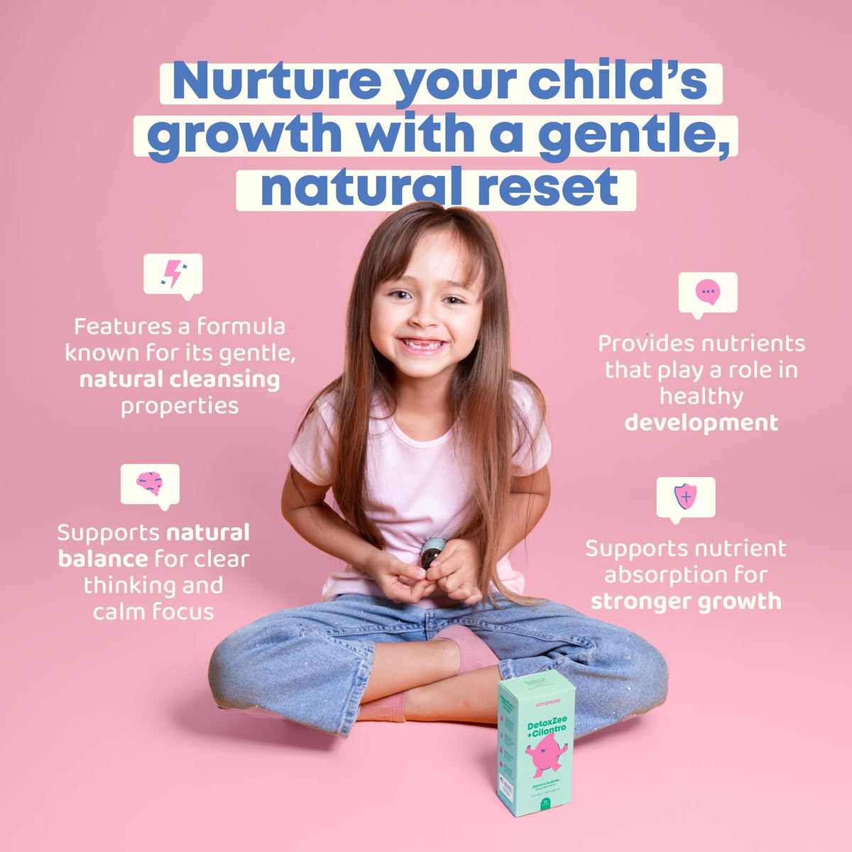 JoySpring DetoxZee Cilantro & Zeolite Drops for Kids | Liquid Zeolite Clinoptilolite with Cilantro Extract | Gentle Daily Wellness Support - FENGGESTORE20