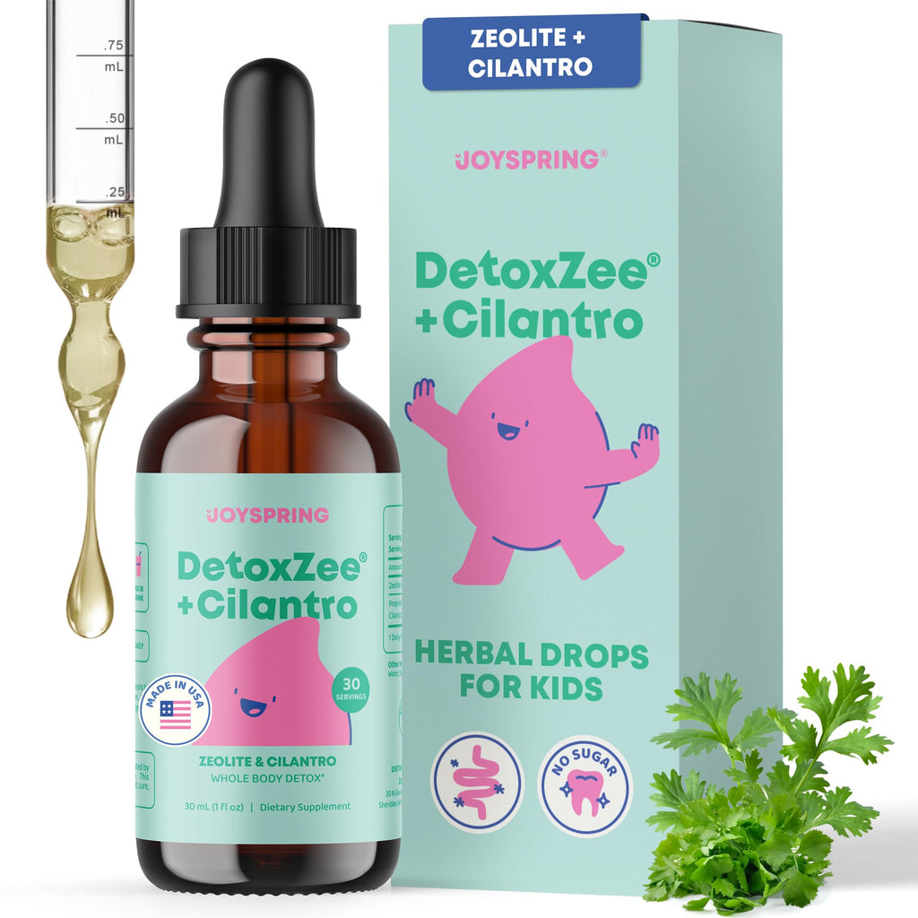 JoySpring DetoxZee Cilantro & Zeolite Drops for Kids | Liquid Zeolite Clinoptilolite with Cilantro Extract | Gentle Daily Wellness Support - FENGGESTORE20