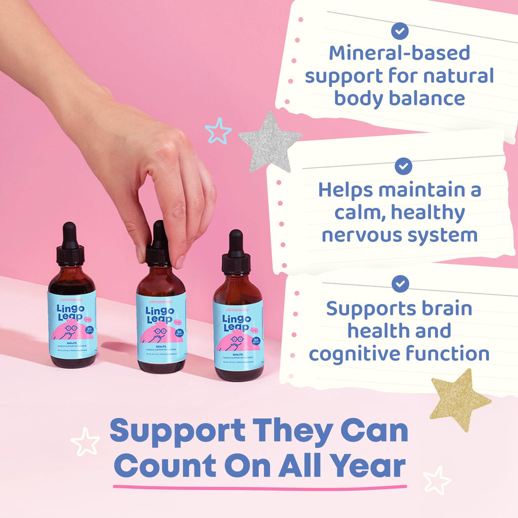 JoySpring LingoLeap – Liquid Kids Formula with Zeolite Clinoptilolite, Methylated B12 & Vitamin D3 | Gentle Daily Support for Kids’ Wellness | Ages 3+ | (1fl oz) 30 Servings - FENGGESTORE20