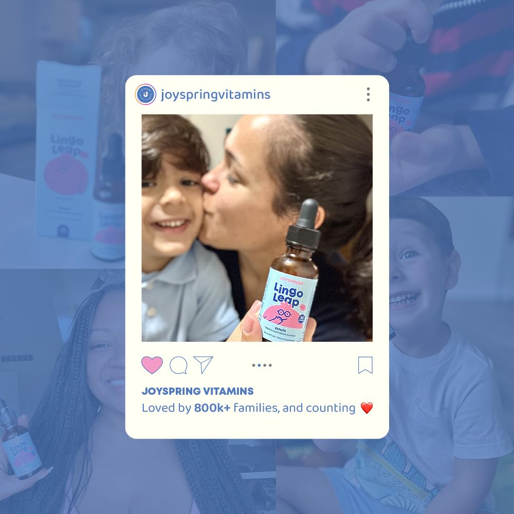 JoySpring LingoLeap – Liquid Kids Formula with Zeolite Clinoptilolite, Methylated B12 & Vitamin D3 | Gentle Daily Support for Kids’ Wellness | Ages 3+ | (1fl oz) 30 Servings - FENGGESTORE20