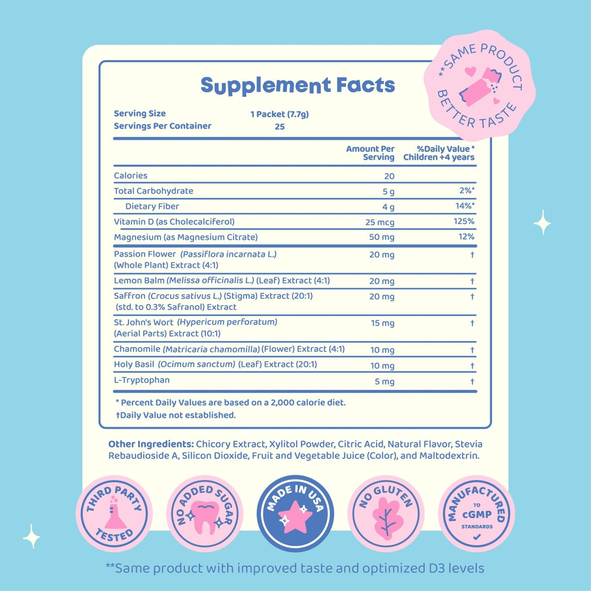 JoySpring Mood Magic for Kids – Natural Mood Support Pixie Sticks Candy with Saffron Extract, Magnesium Citrate & Vitamin D3 | Sugar-Free Powder Drink or Candy | 25 Servings | 4+ Years - FENGGESTORE20