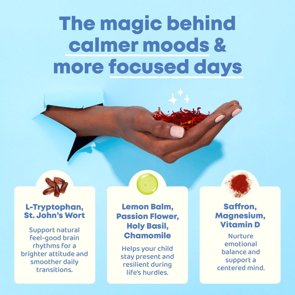JoySpring Mood Magic for Kids – Natural Mood Support Pixie Sticks Candy with Saffron Extract, Magnesium Citrate & Vitamin D3 | Sugar-Free Powder Drink or Candy | 25 Servings | 4+ Years - FENGGESTORE20